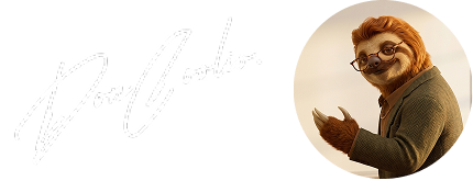 Don Coolio Sloth wearing glasses and a suit in a circular frame on a white background